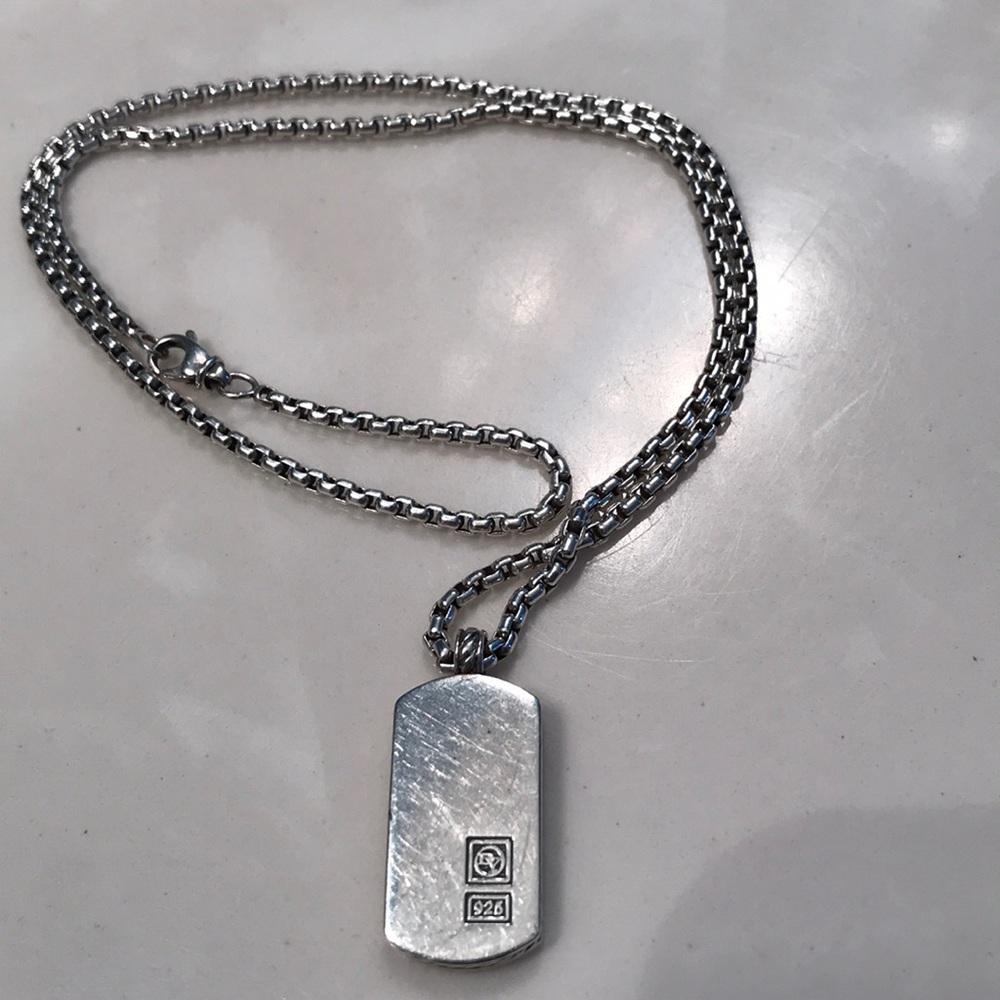 David Yurman Dog Tag with Chain
